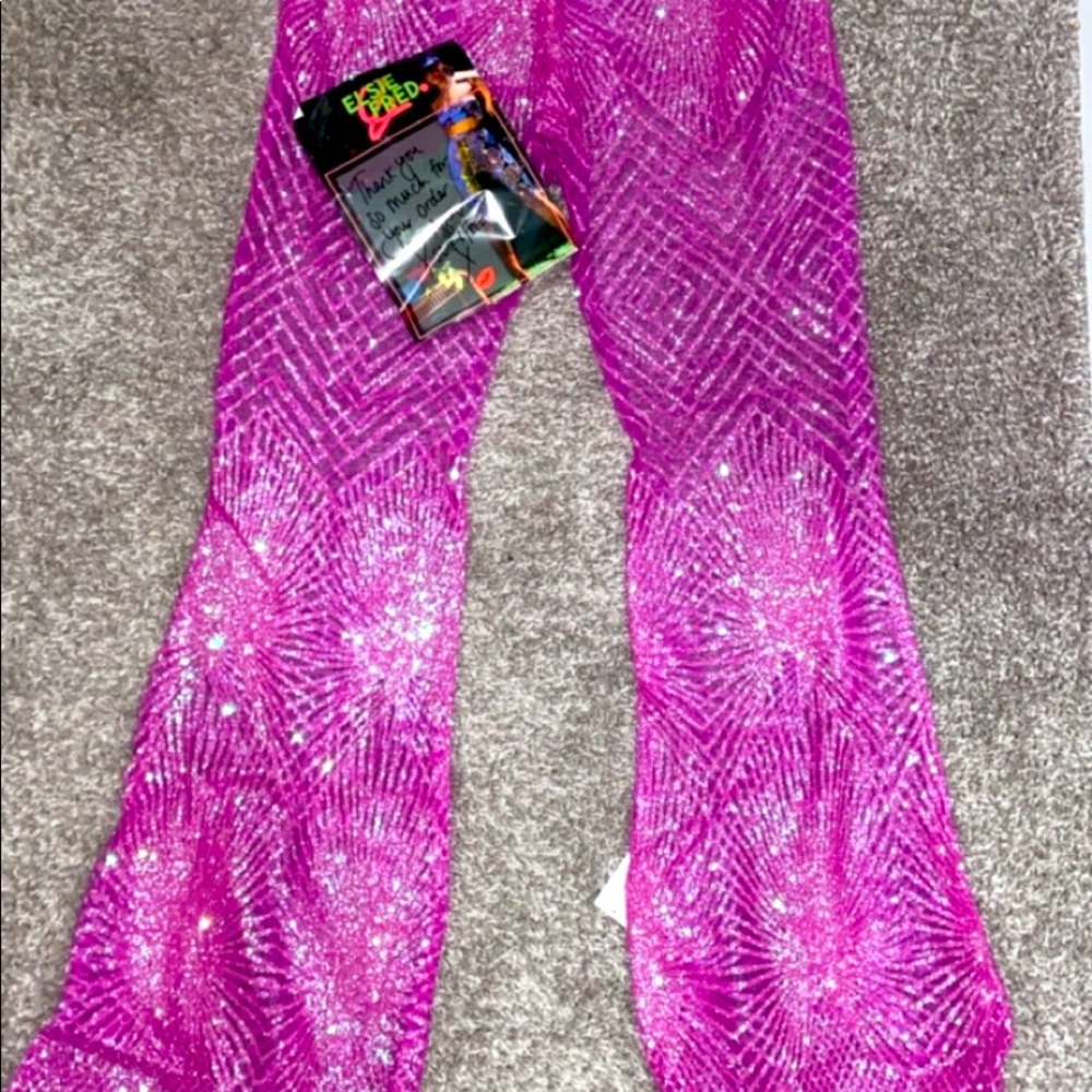 Elsie and Fred see through glitter bell bottoms